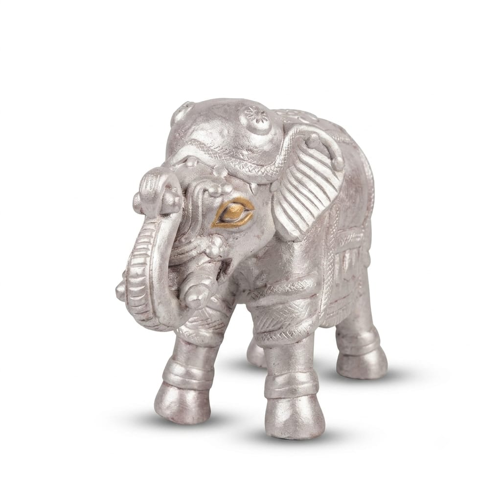 Handmade GI Tagged Gorakhpur Terracotta Royal Elephant Showpiece (8 Inch)