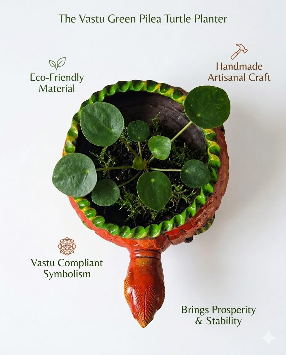 Handmade GI Tagged Gorakhpur Terracotta Royal Tortoise Urli Bowl (37 cm Overall Length)