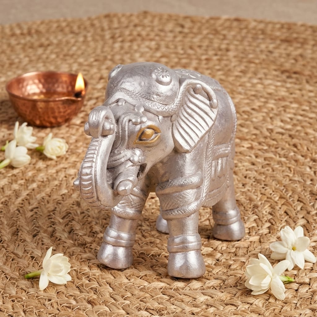 Gorakhpur terracotta elephant figurine 8 inches
