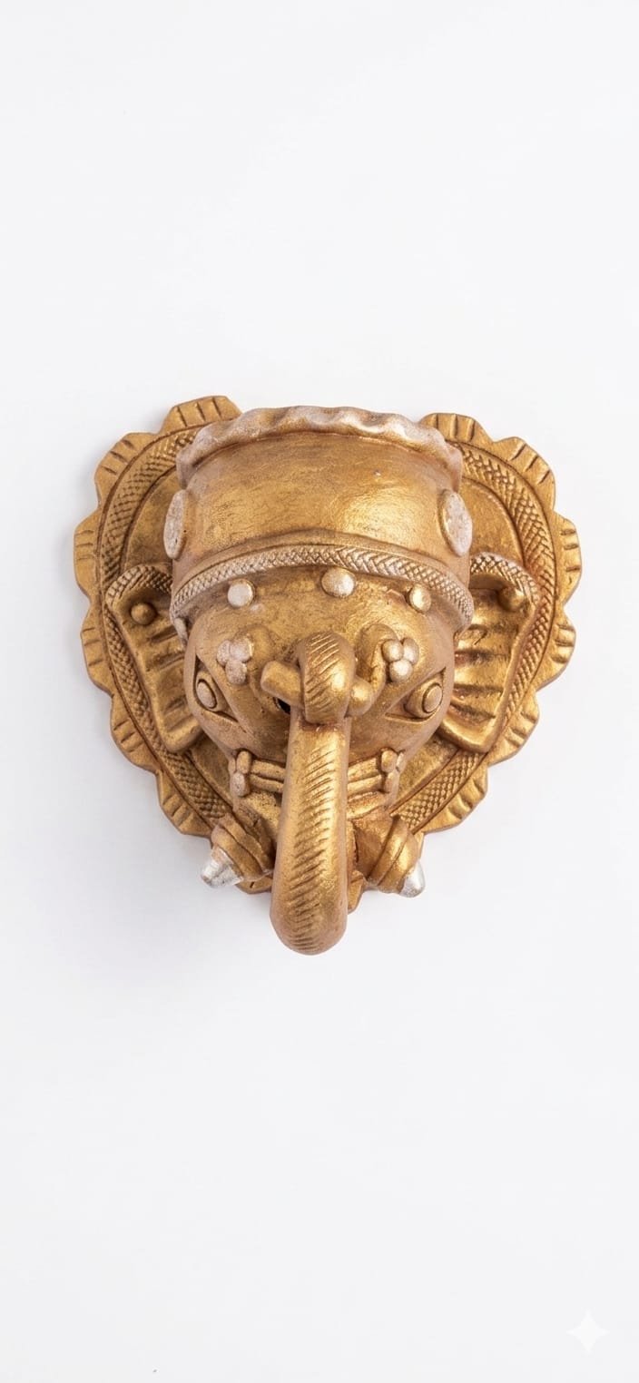 Handmade GI Tagged Gorakhpur Terracotta Lord Ganesha Wall Planter & Wall Vase – Copper Metallic Finish