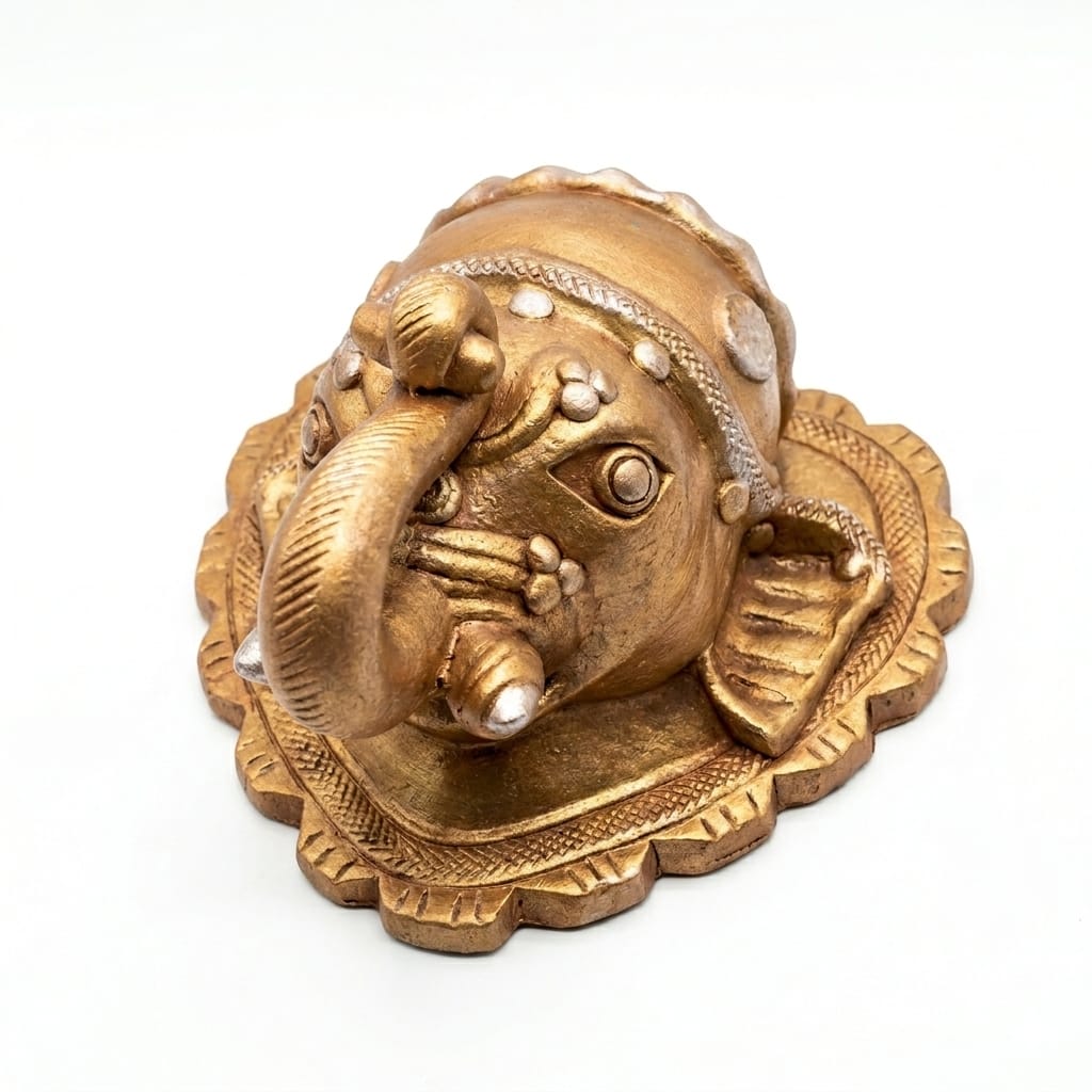 Handmade GI Tagged Gorakhpur Terracotta Lord Ganesha Wall Planter & Wall Vase – Copper Metallic Finish