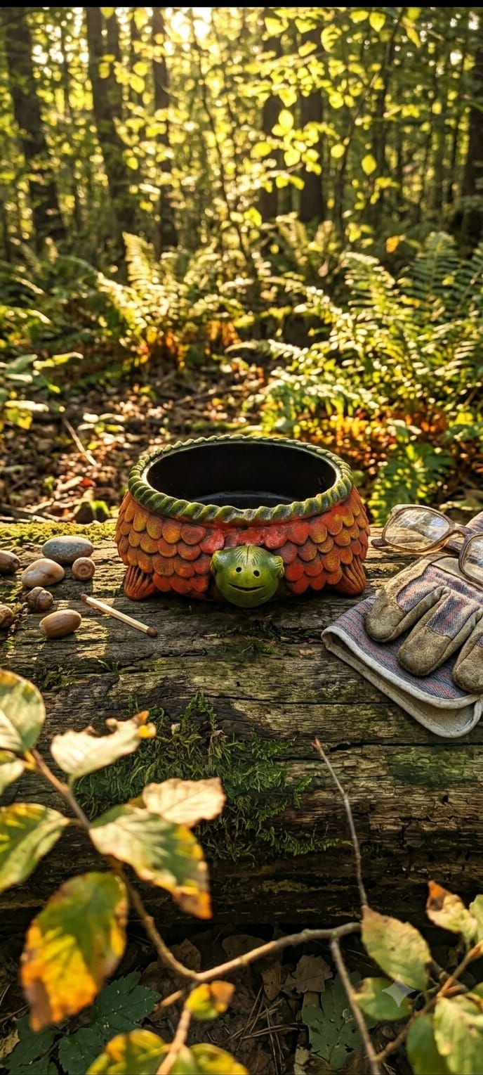 Handmade GI Tagged Gorakhpur Terracotta Royal Turtle Urli Bowl (37 cm Overall Length | 20 cm Bowl Diameter)