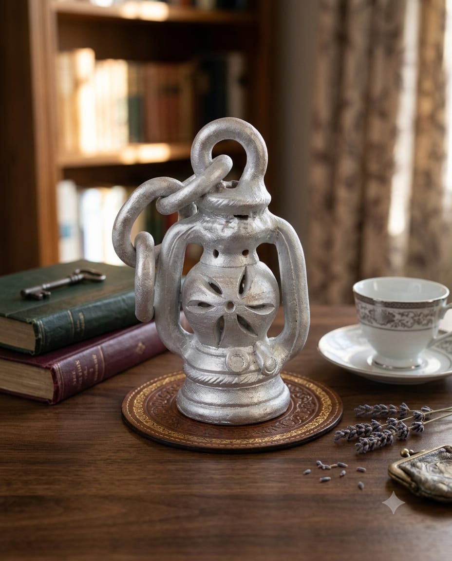 Handmade GI Tagged Gorakhpur Terracotta Mini Hanging Lantern – Copper Metallic Finish