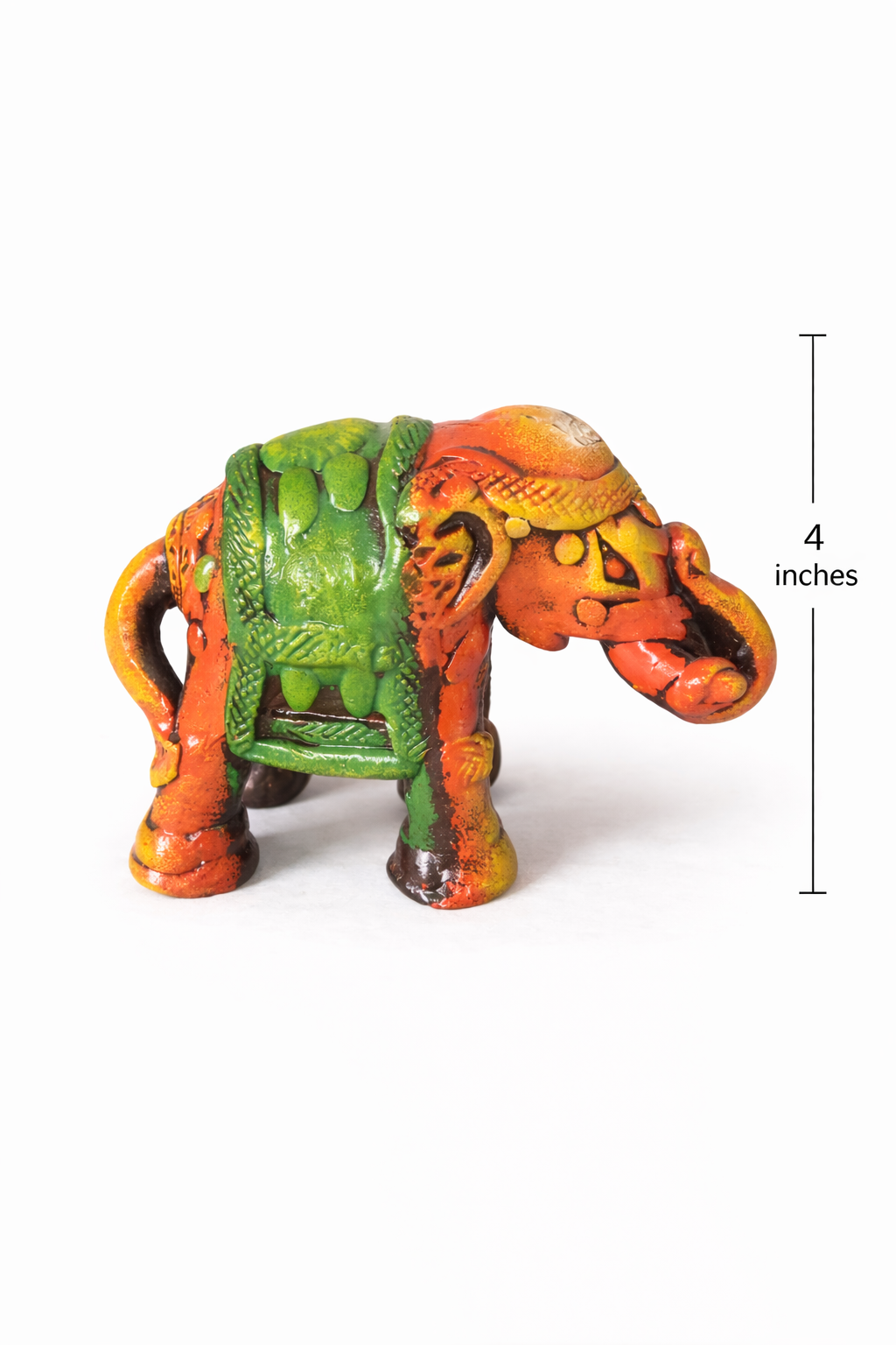 Handmade GI Tagged Gorakhpur Terracotta Royal Elephant Figurines (Set of 2) – 4 Inches