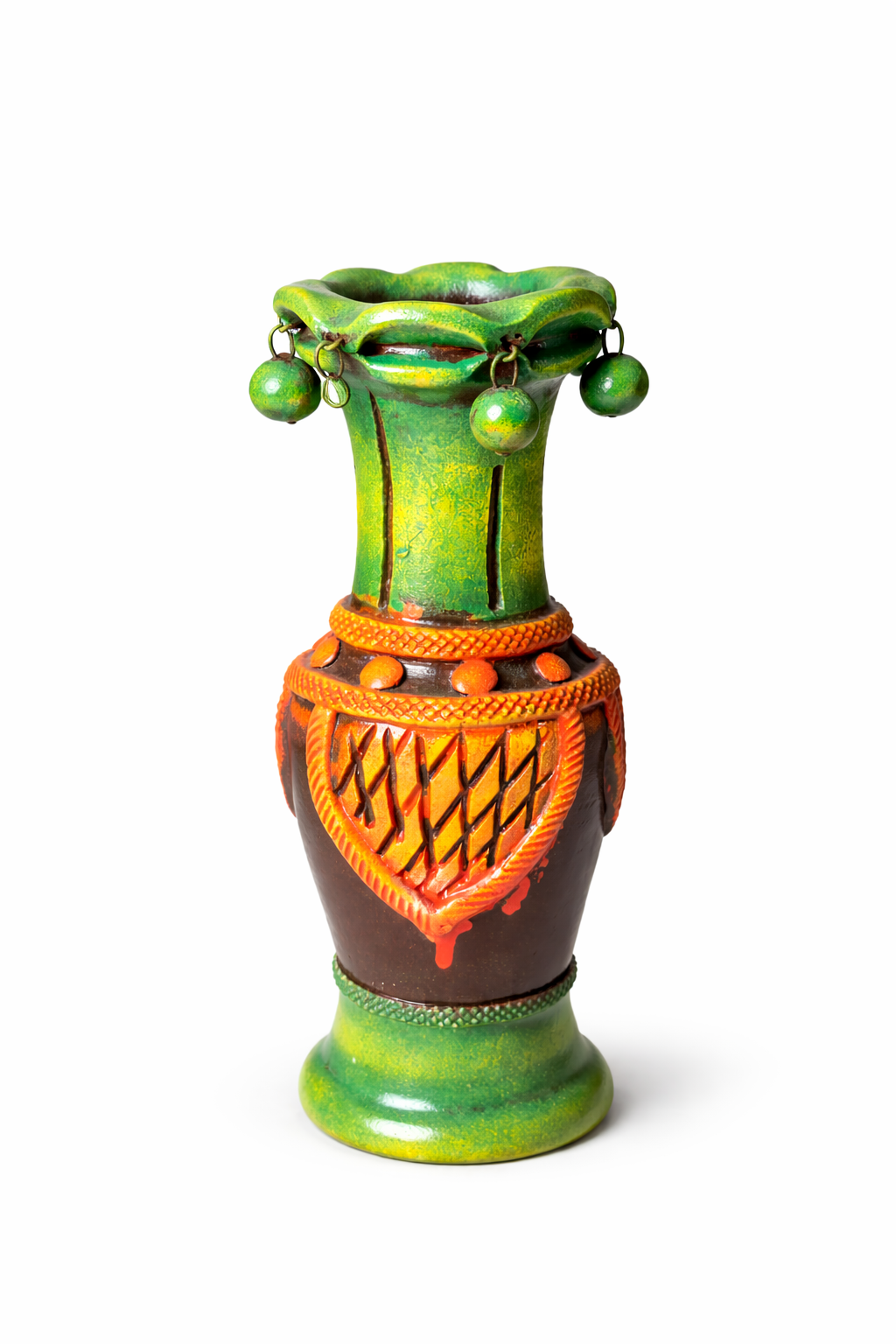 Handmade GI Tagged Gorakhpur Terracotta Heritage Bell Vase (12 Inch)